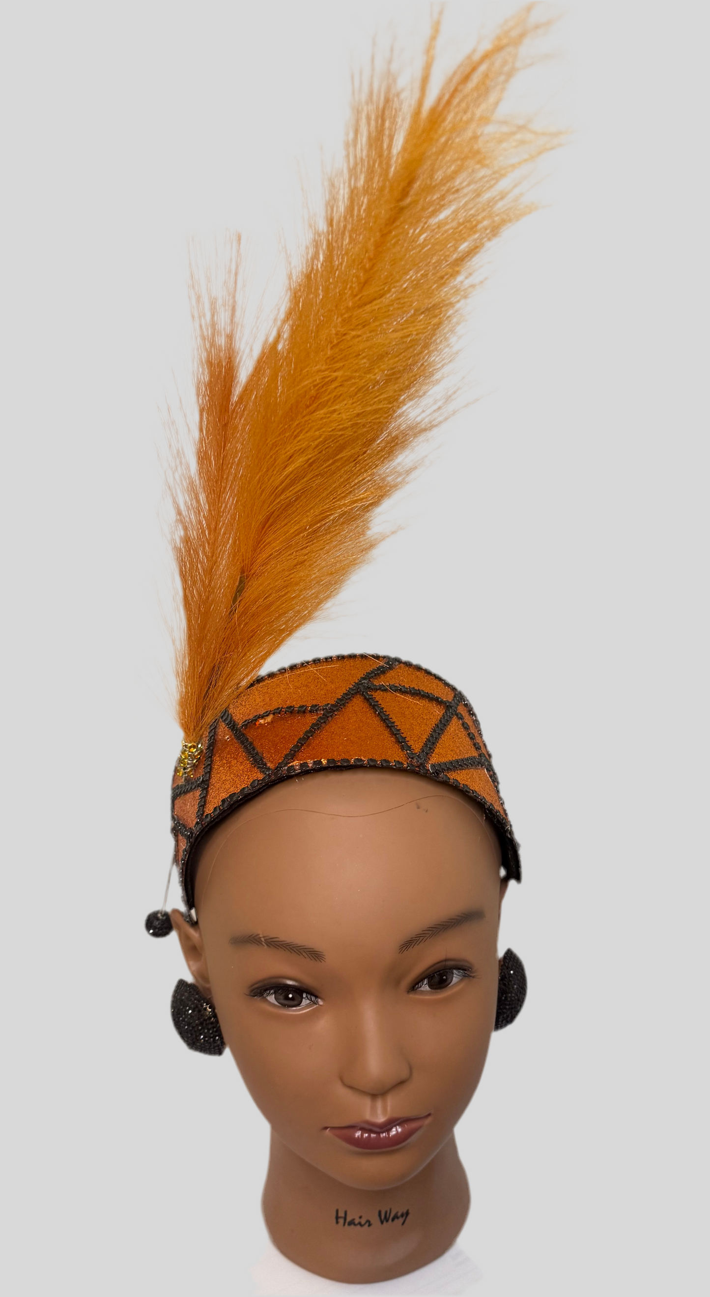 Orange Feathered Headband