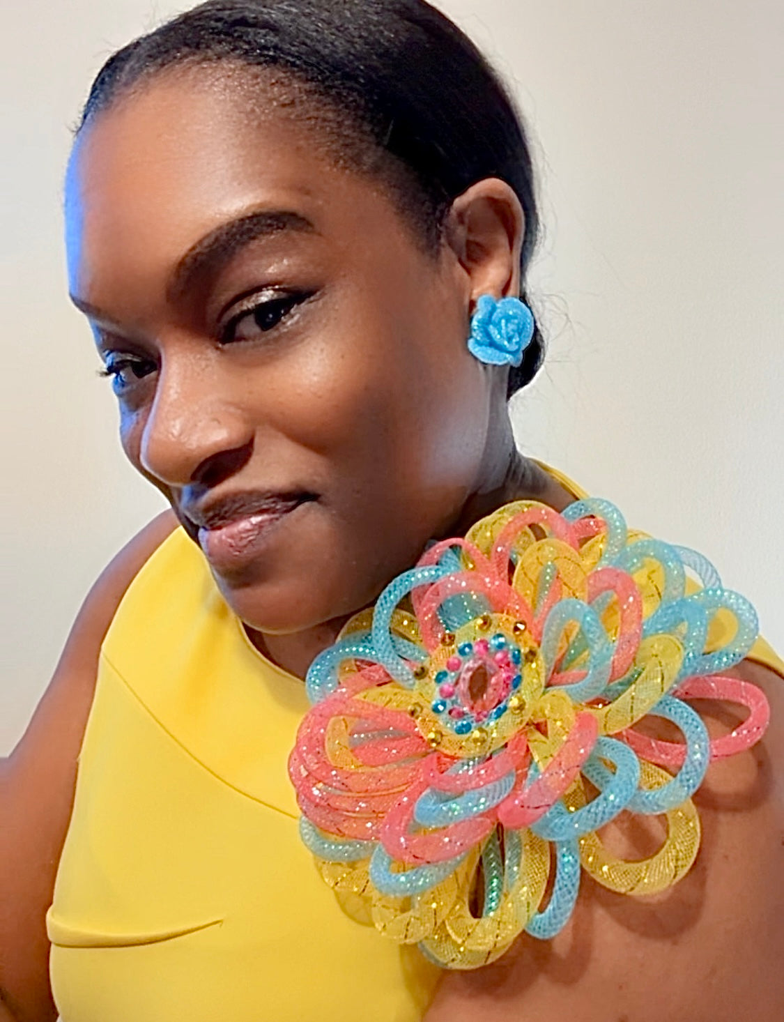 Bling Rosette Earrings