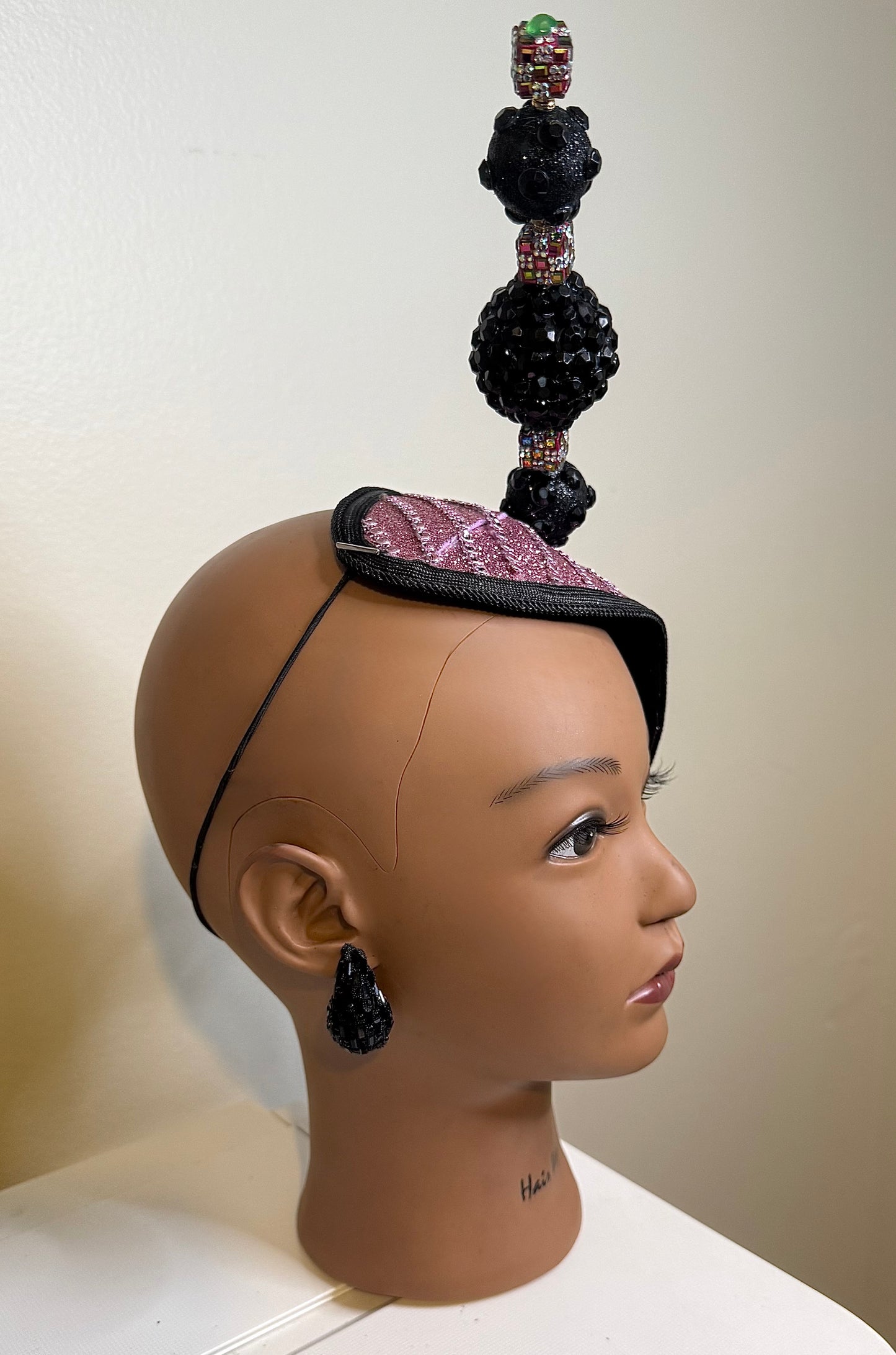 Pink & Black Dramatic Headpiece