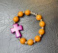 Wooden Cross Bracelet