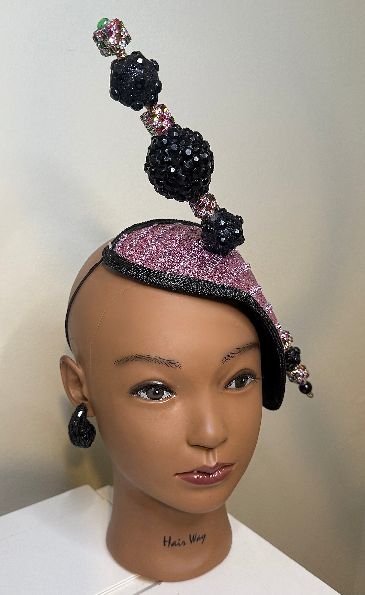 Pink & Black Dramatic Headpiece