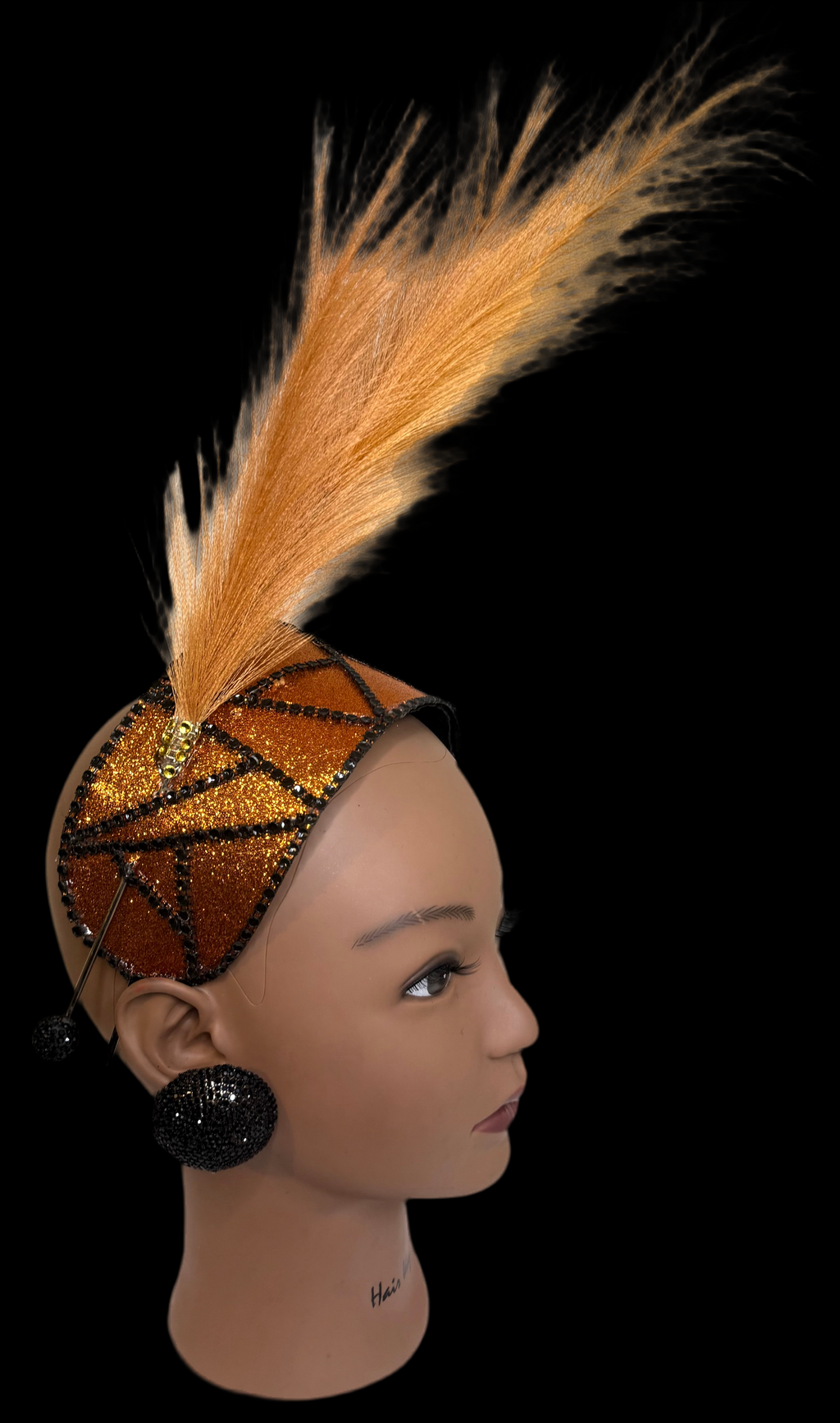 Orange Feathered Headband
