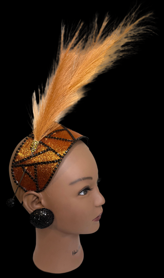 Orange Feathered Headband