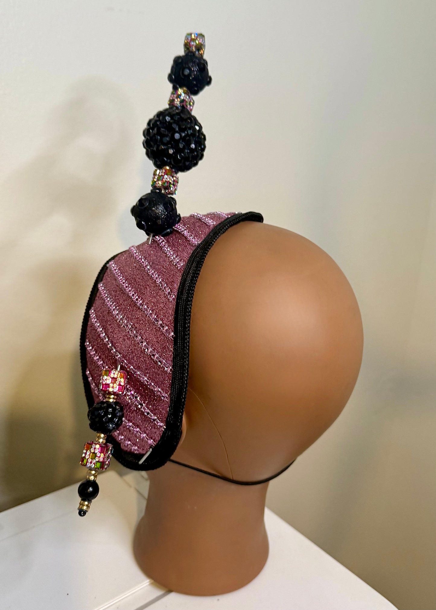Pink & Black Dramatic Headpiece