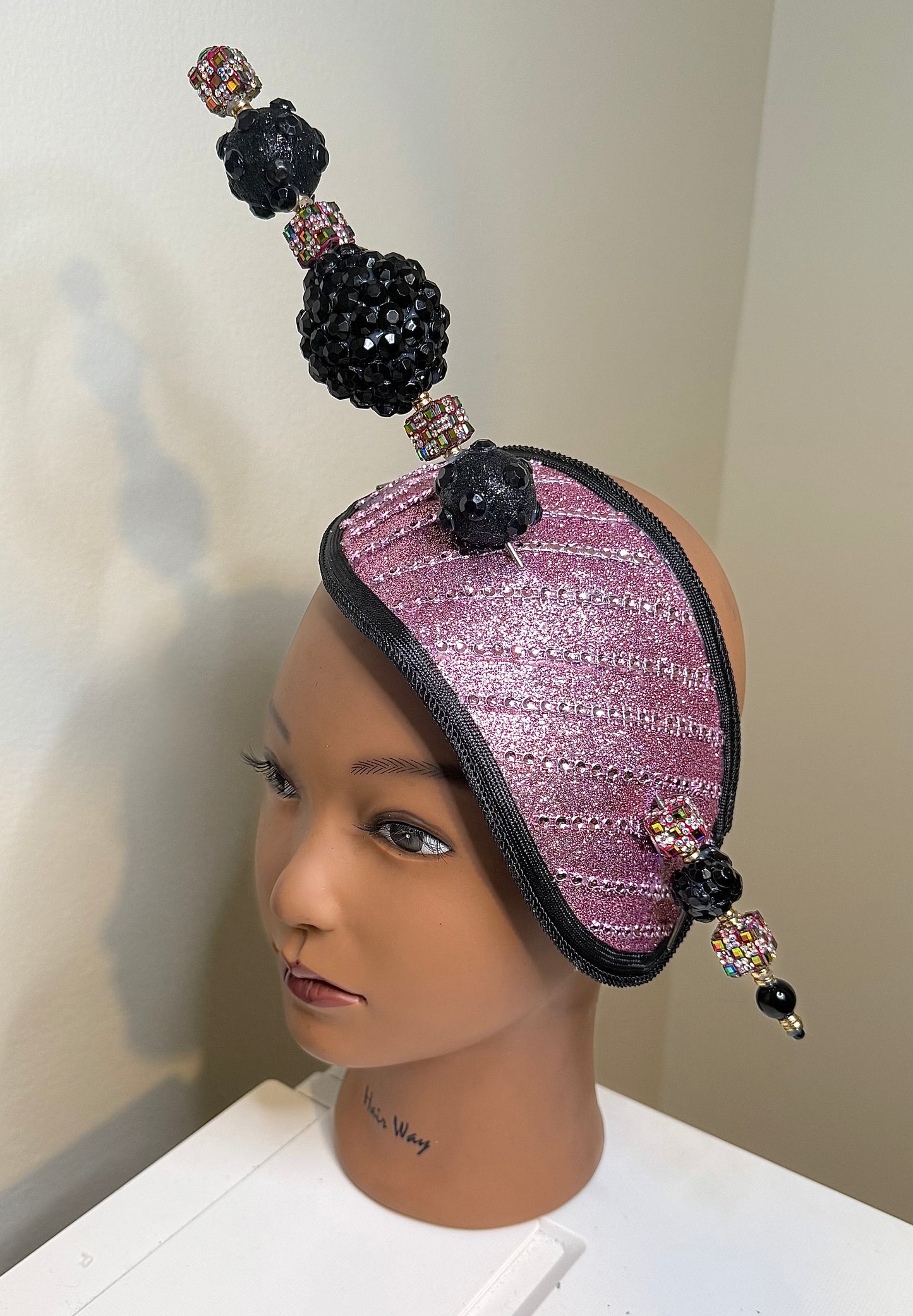 Pink & Black Dramatic Headpiece