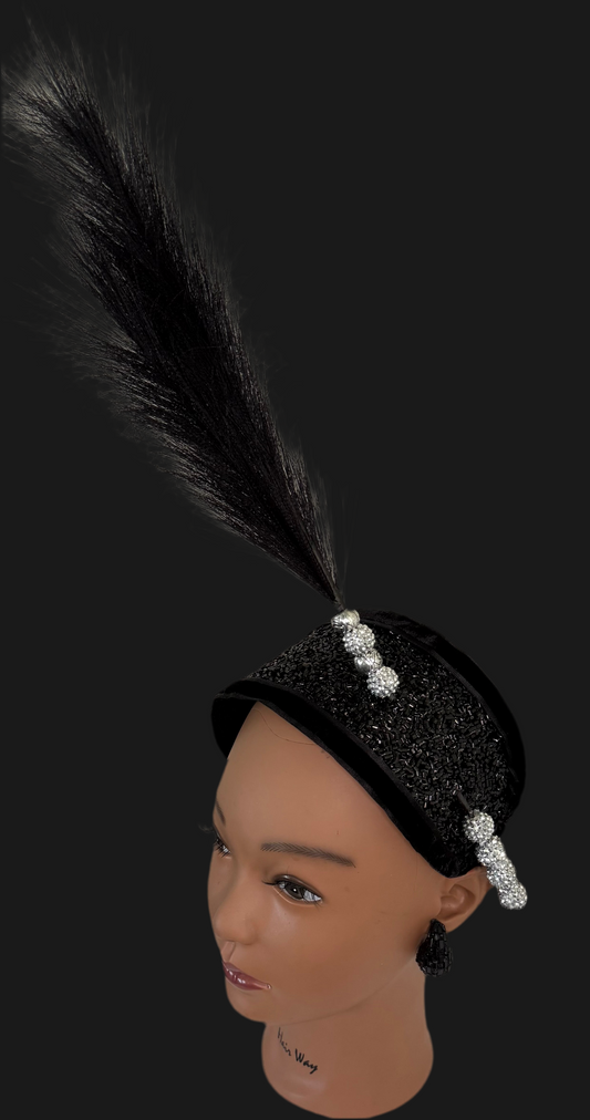 Black Feathered Headband